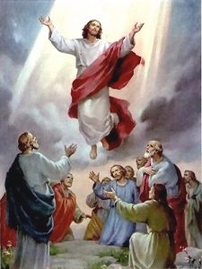 painting of Jesus ascending back into his heavenly glory