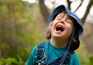 a child laughing