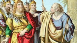 painting of the prophet Isaiah speaking against a king